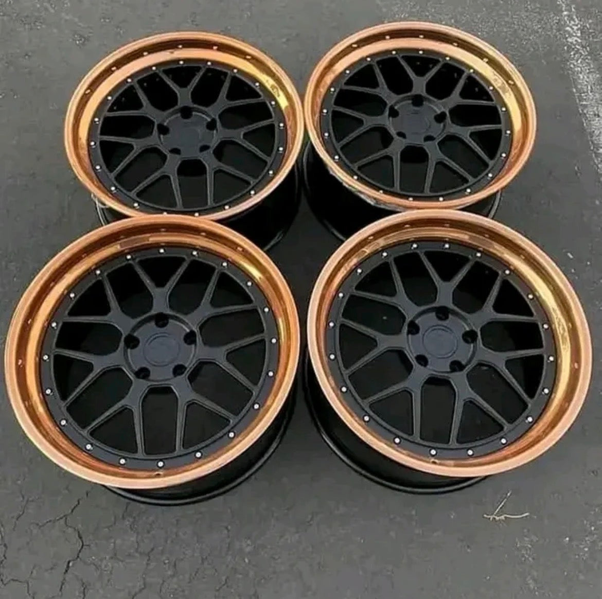 Aristo Sport 14 3-piece Wheels, Polished Copper Outers