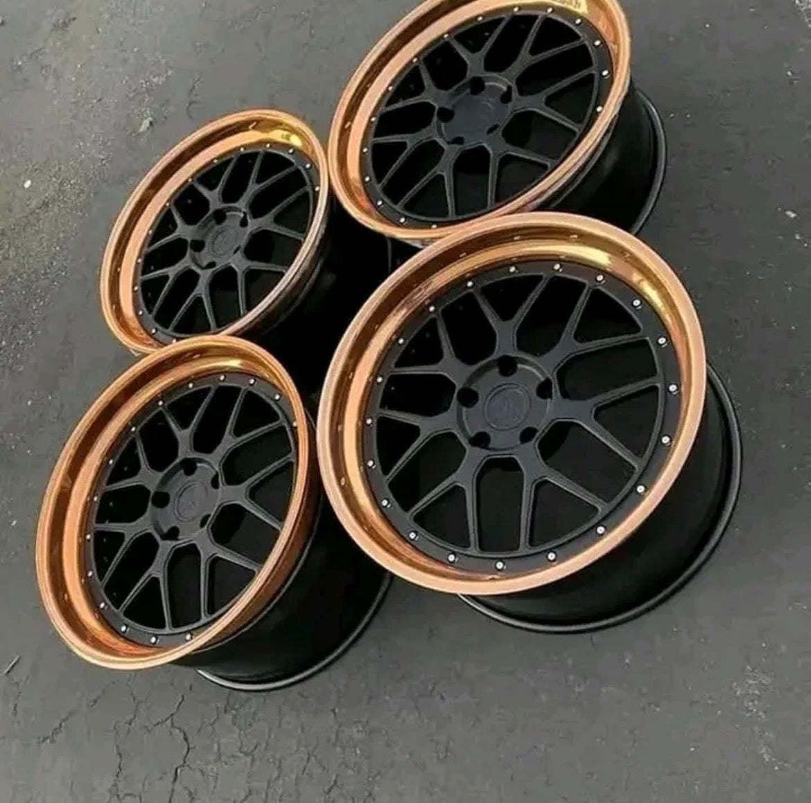 Aristo Sport 14 3-piece Wheels, Polished Copper Outers