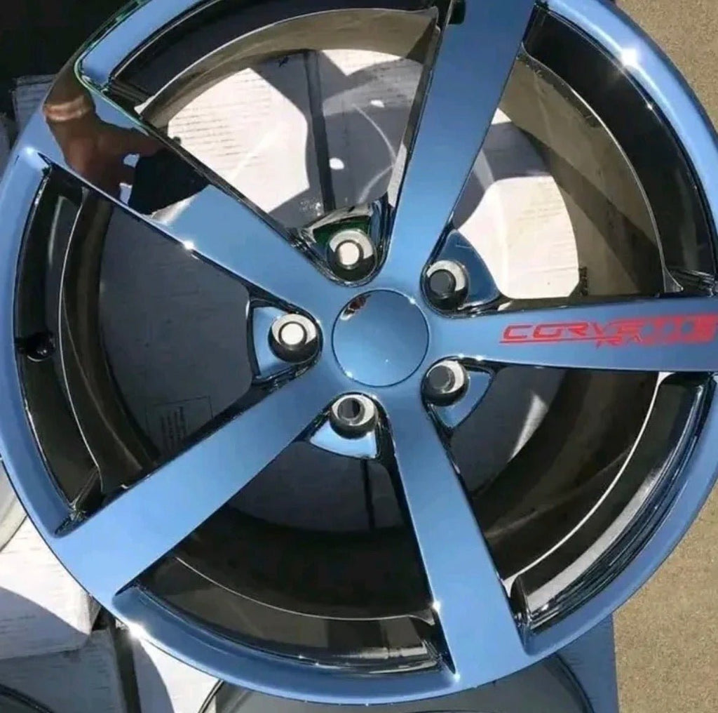 Set of Four Factory C6 Corvette Wheels, OEM Chrome - chevrolet corvette parts