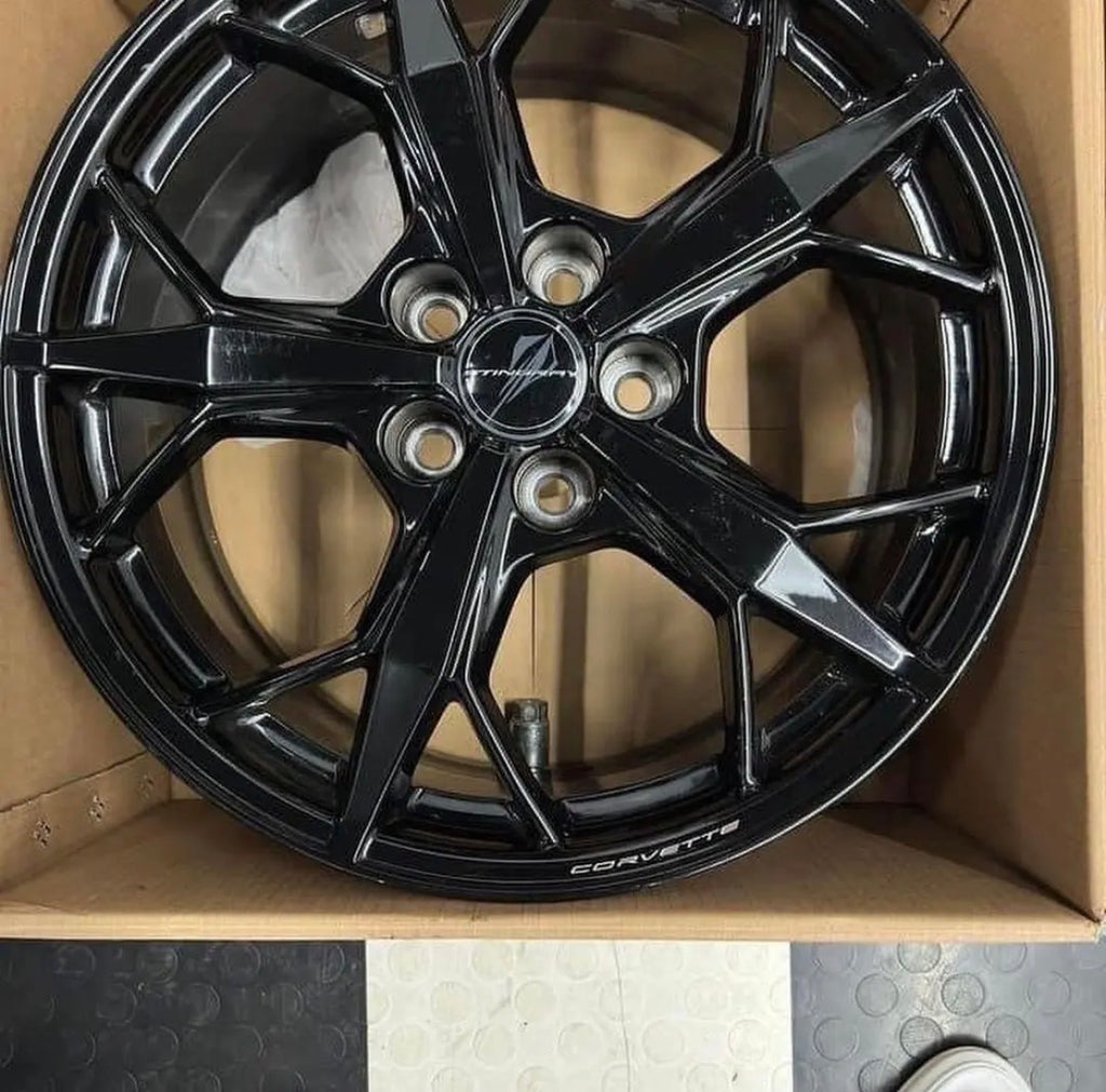 2022 C8 Corvette OEM  Black Trident wheels